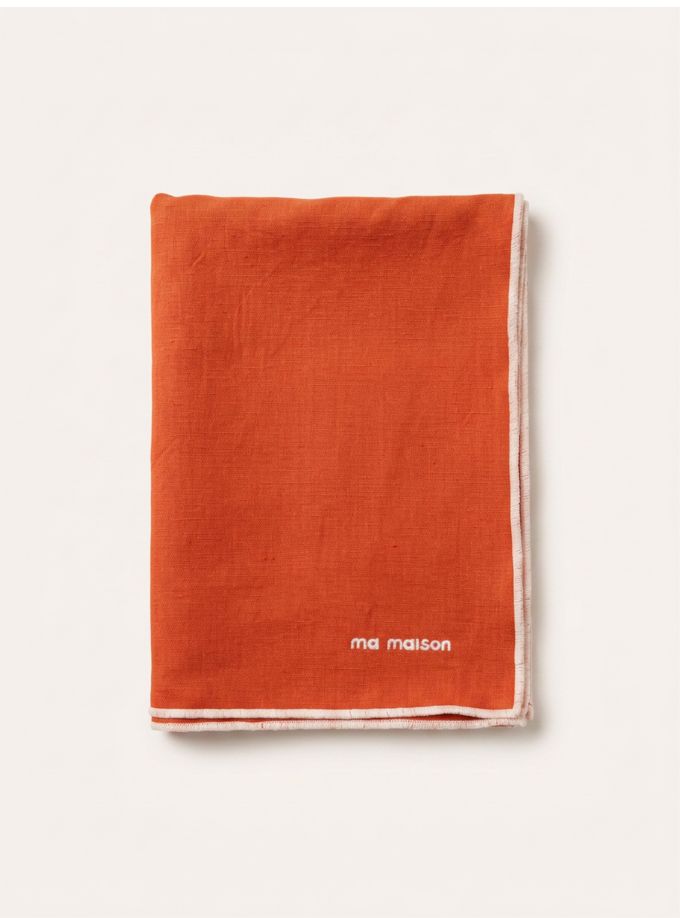 Orange Linen Tablecloth