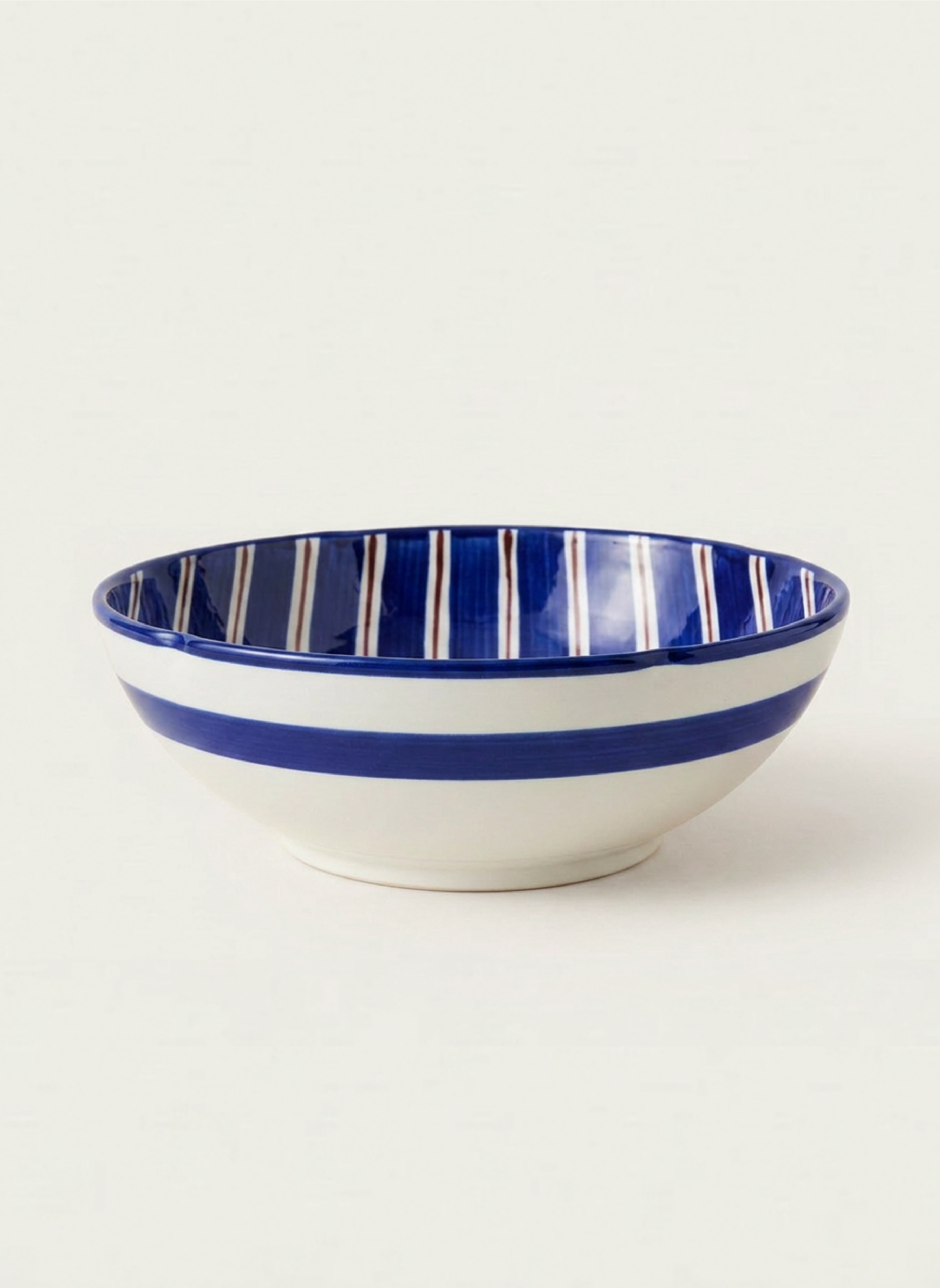 2 Color Stripes Bowls - Dark Blue & Burgundy