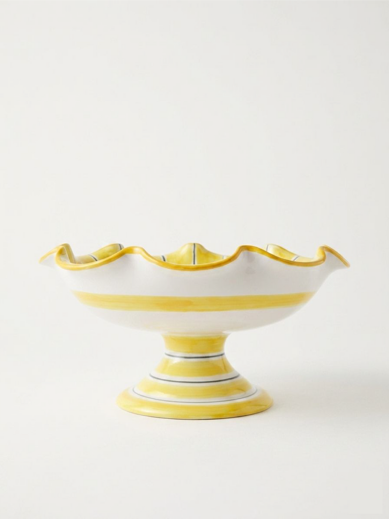The Ceramic Fruit Bowl Stand - Yellow & Green