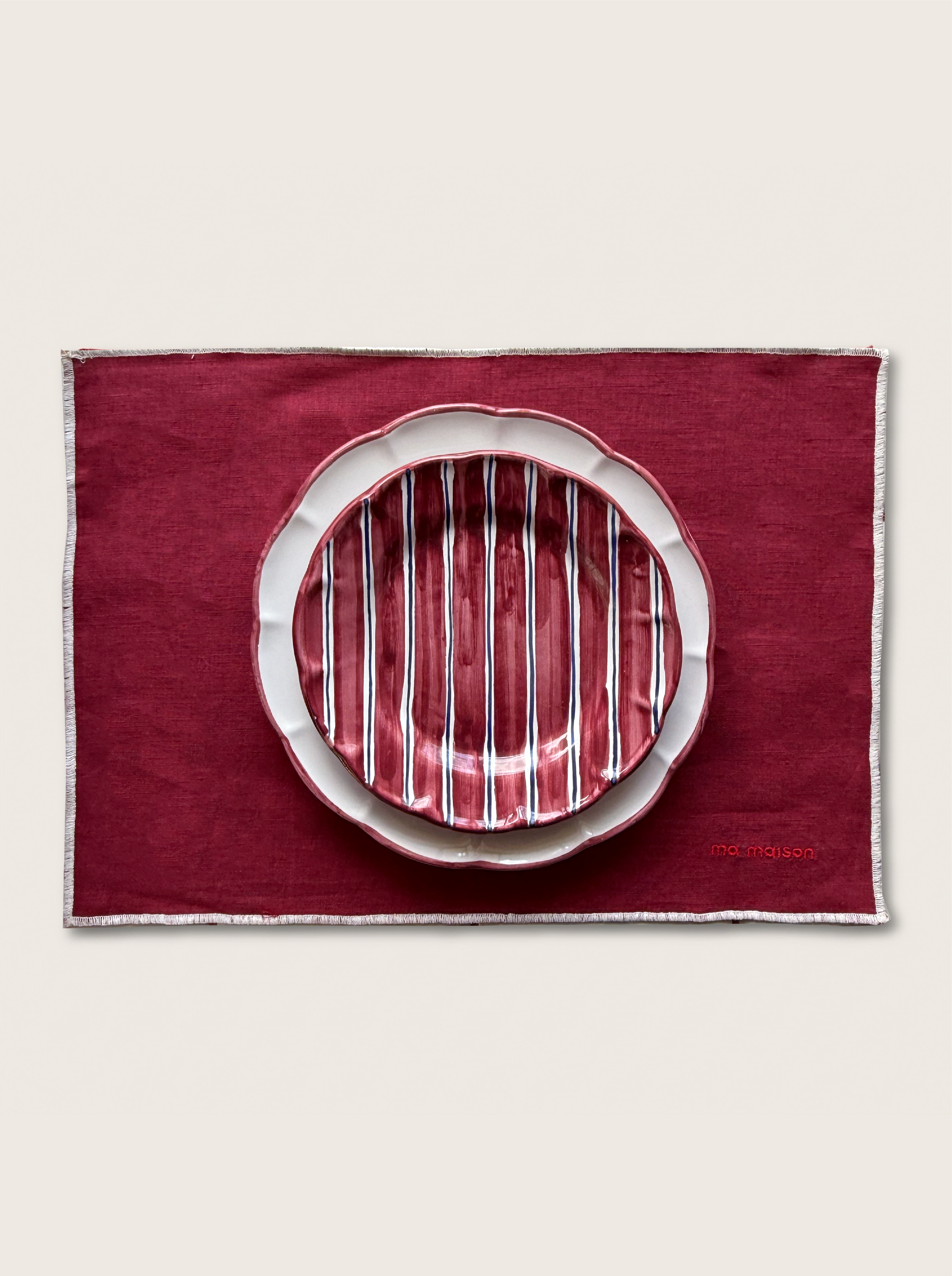 Burgundy Linen Placemat