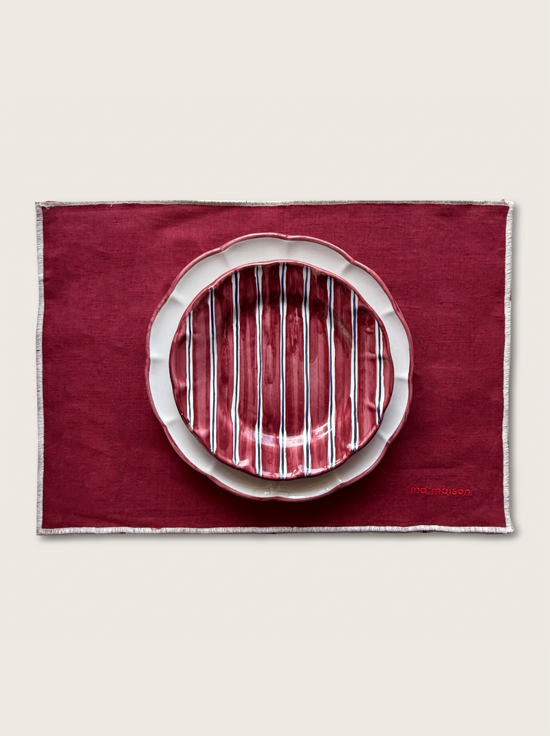 Burgundy Linen Placemat