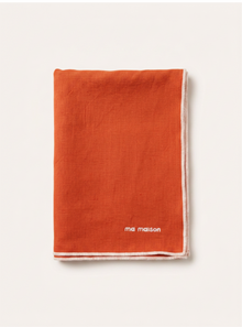 Orange Linen Tablecloth