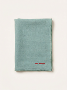 Aqua Linen Tablecloth