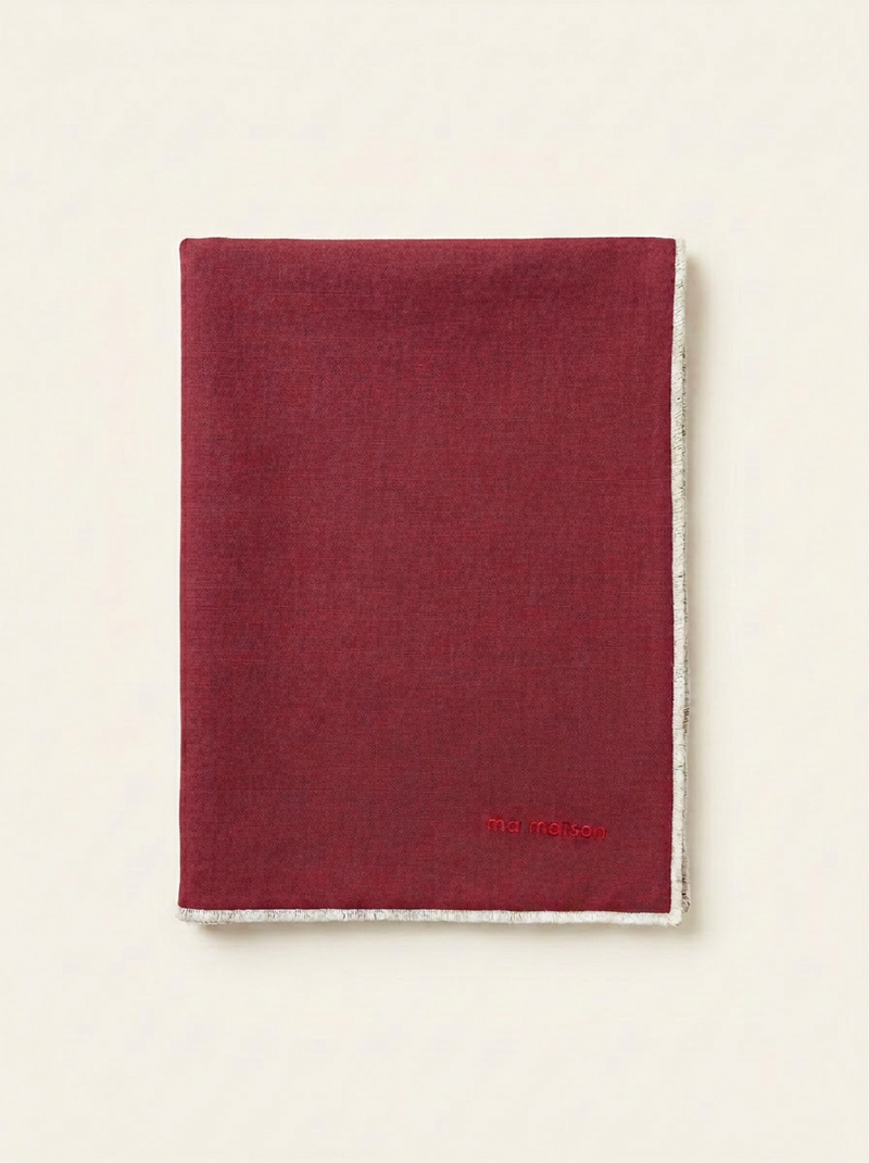 Burgundy Linen Tablecloth