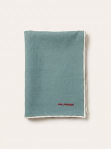 Aqua Linen Tablecloth