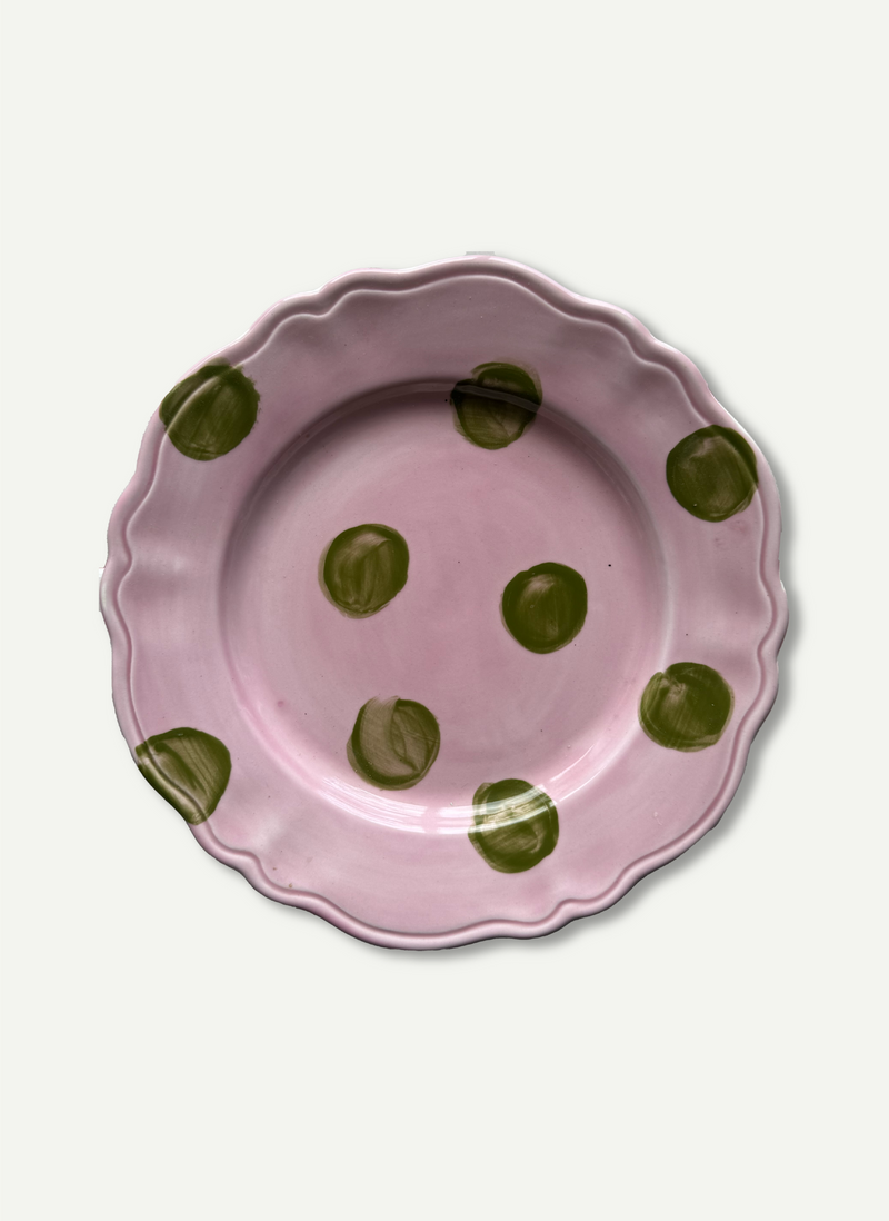 Dots Plate - Pink & Green