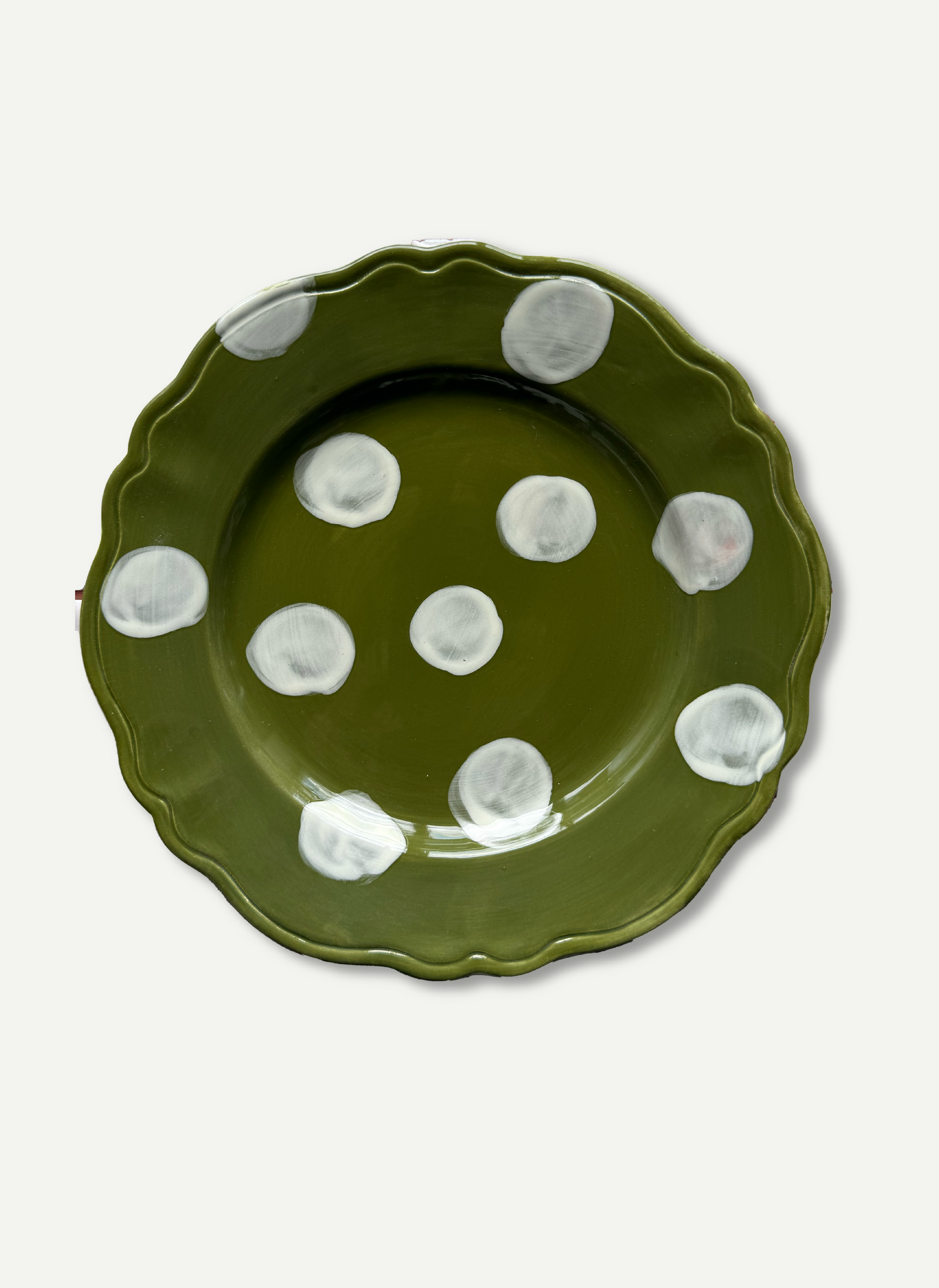 Dots Plate - Olive Green