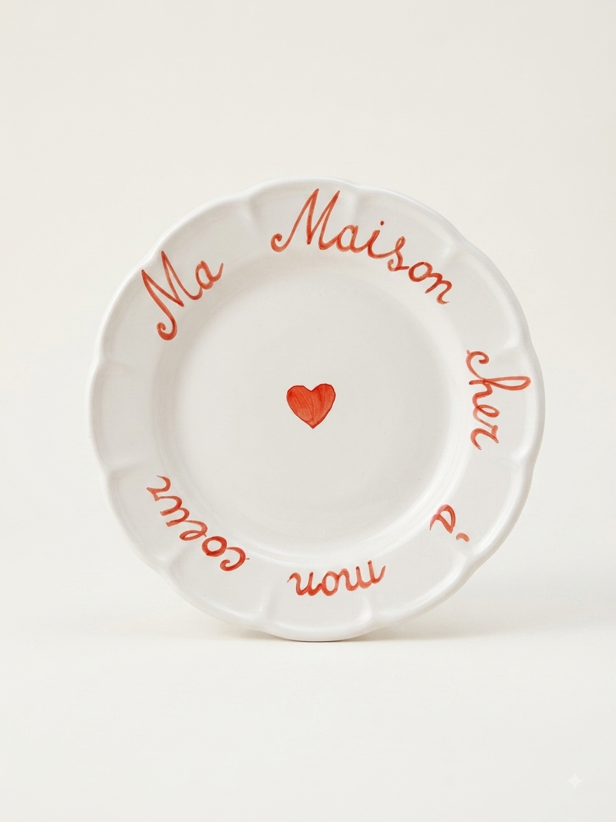 Chère à mon cœur Plate - Red
