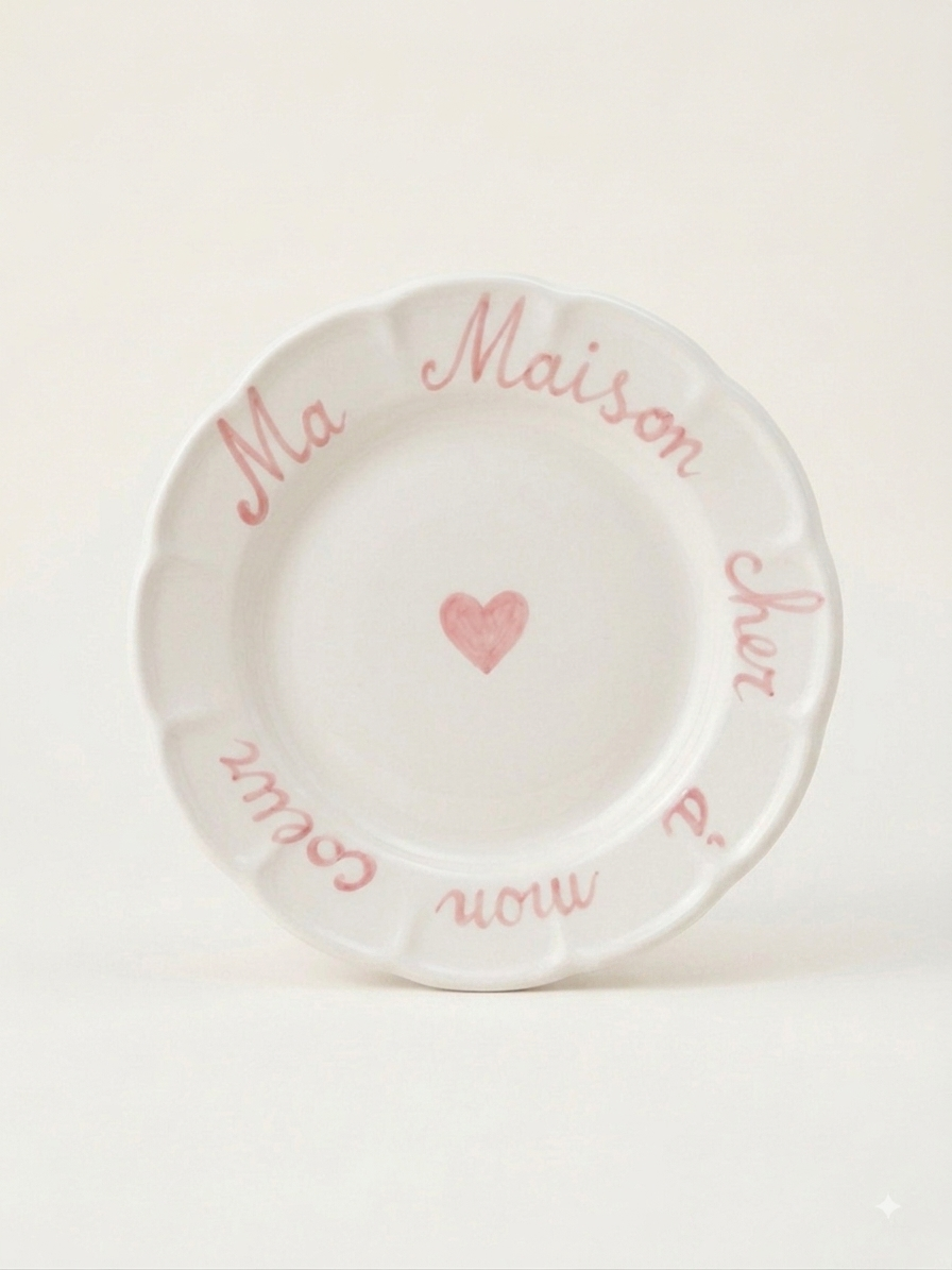 Chère à mon cœur Plate - Pink