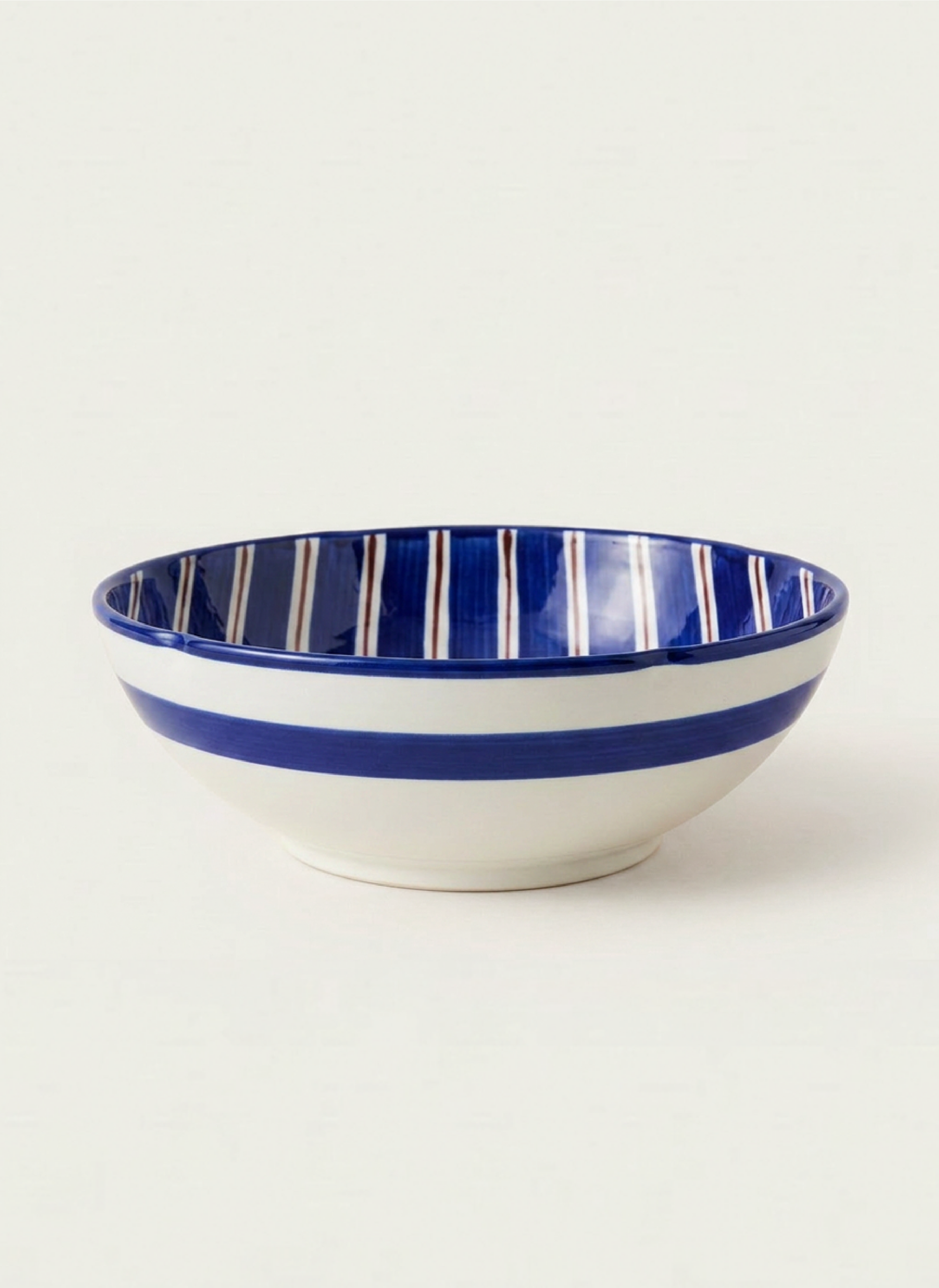 2 Color Stripes Bowls - Dark Blue & Burgundy