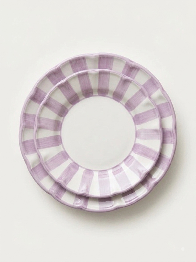 Stripes Plates - Lilac