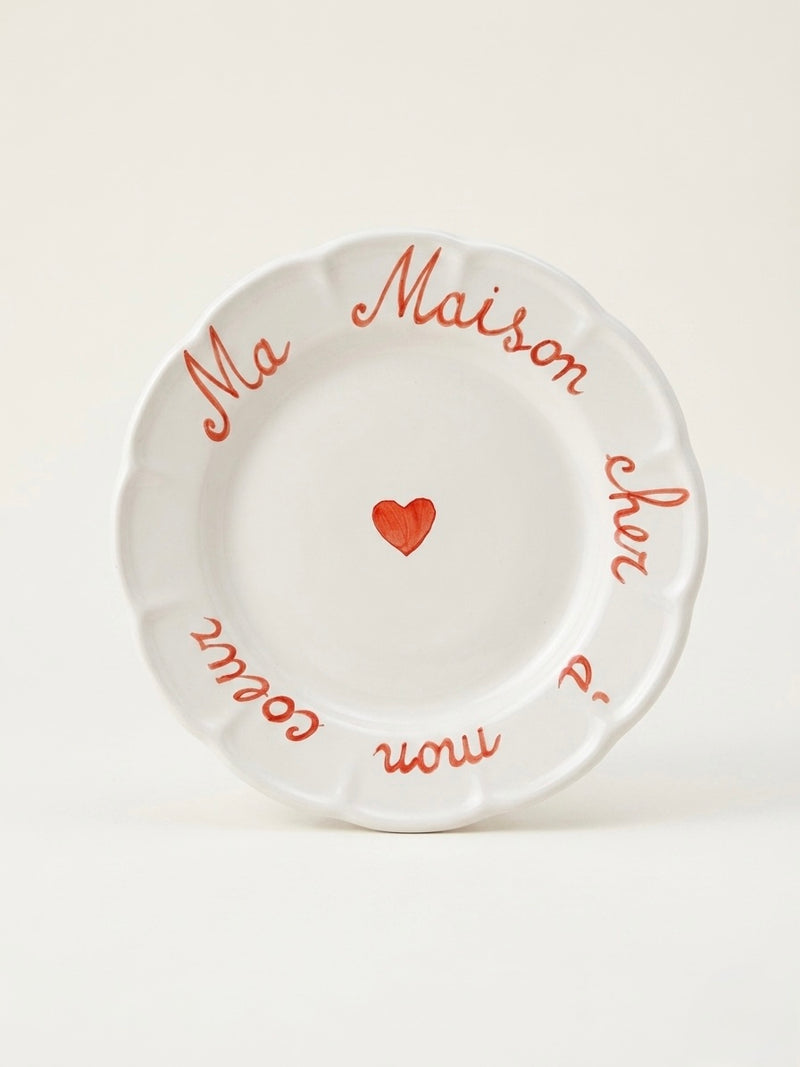 Chère à mon cœur Plate - Red