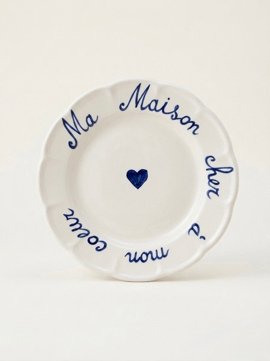 Chère à mon cœur Plate - Blue