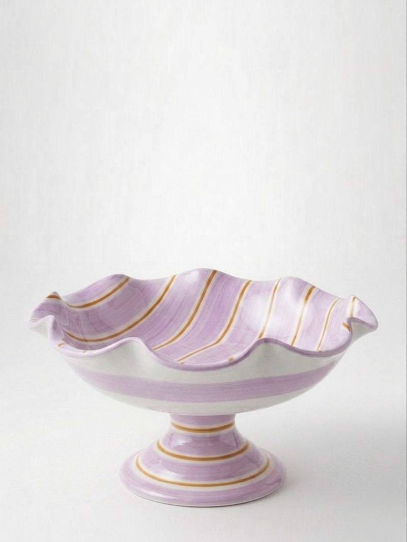 Ceramic Fruit Bowl Stand - Lilac & Orange interior