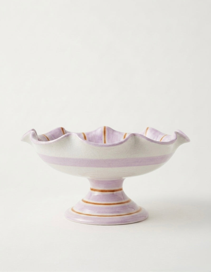 Ceramic Fruit Bowl Stand - Lilac & Orange