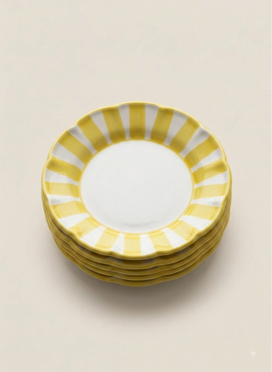 Stripes Plates - Yellow stack