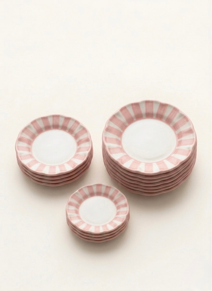 Stripes Plates - Pink sizes