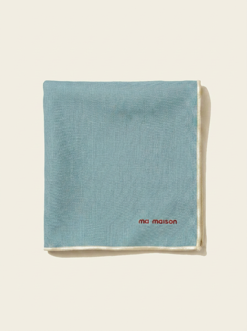Aqua Linen Tablecloth