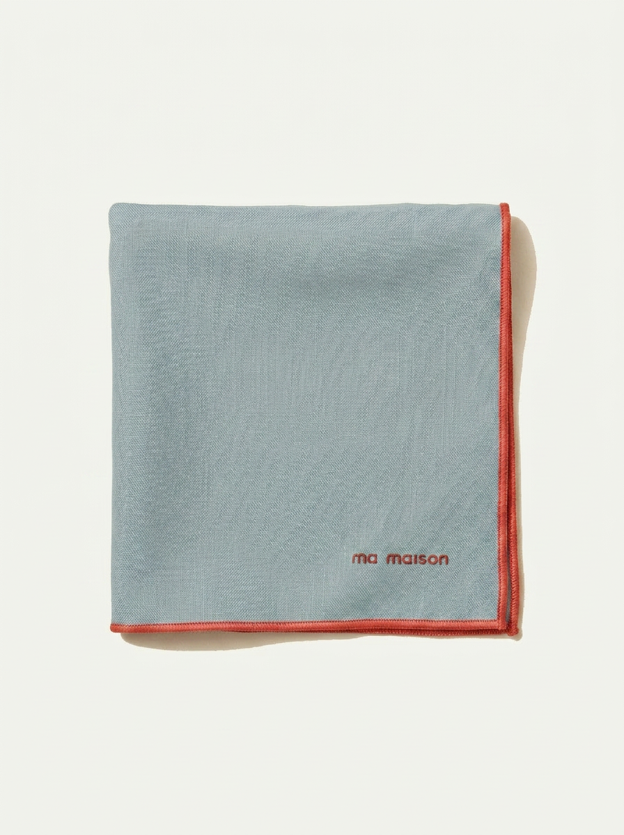 Aqua Linen Placemat - Red Finish