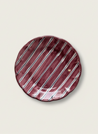 2 Color Stripes Plates - Burgundy & Dark Blue