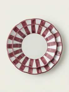 Stripes Plates - Burgundy
