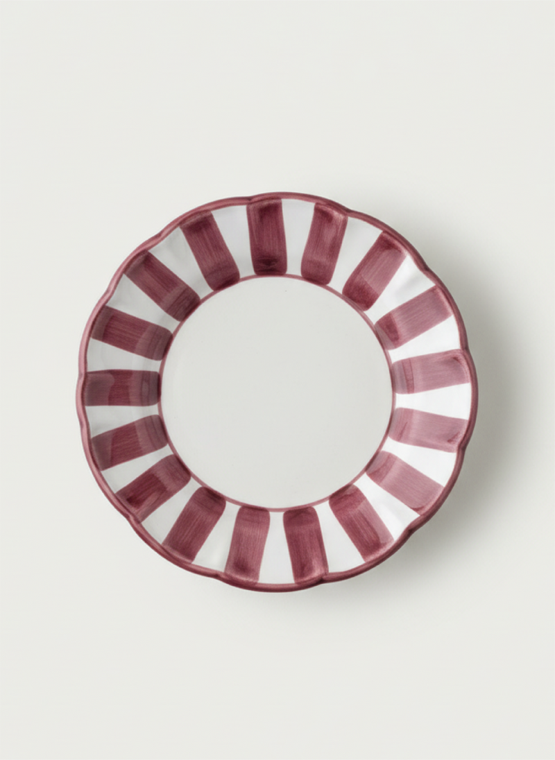 Stripes Plates - Burgundy