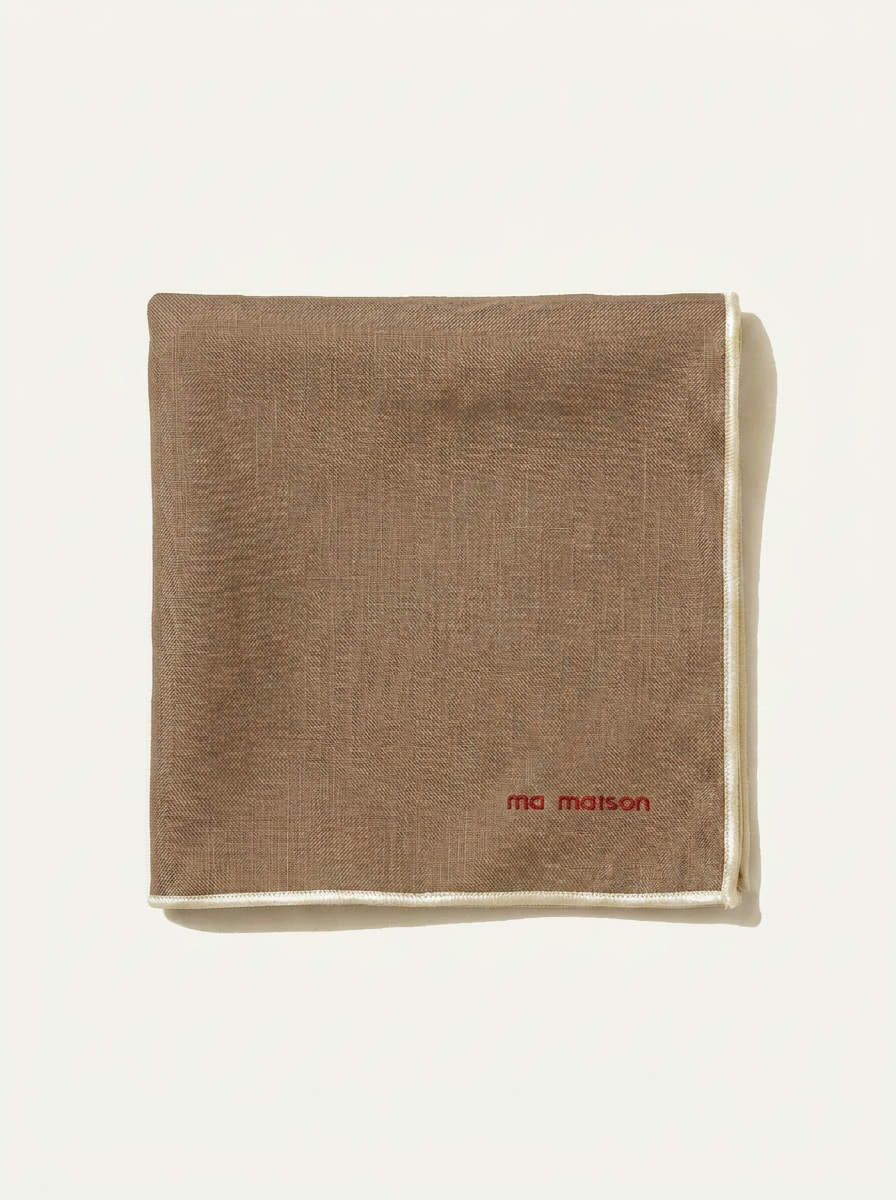Brown Linen Placemat - Ivory Finish