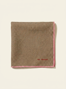 Brown Linen Placemat - Pink Finish