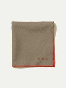 Brown Linen Placemat - Red Finish