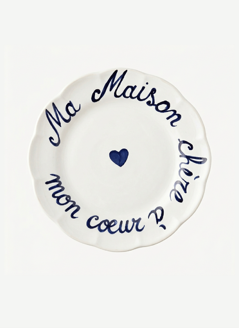 Chère à mon cœur plate in blue