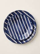 2 Color Stripes Plates - Dark Blue & Burgundy