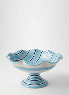 Ceramic Fruit Bowl Stand Light Blue and Dark Blue - top view