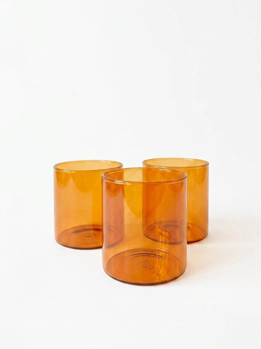 Amber glass tumbler