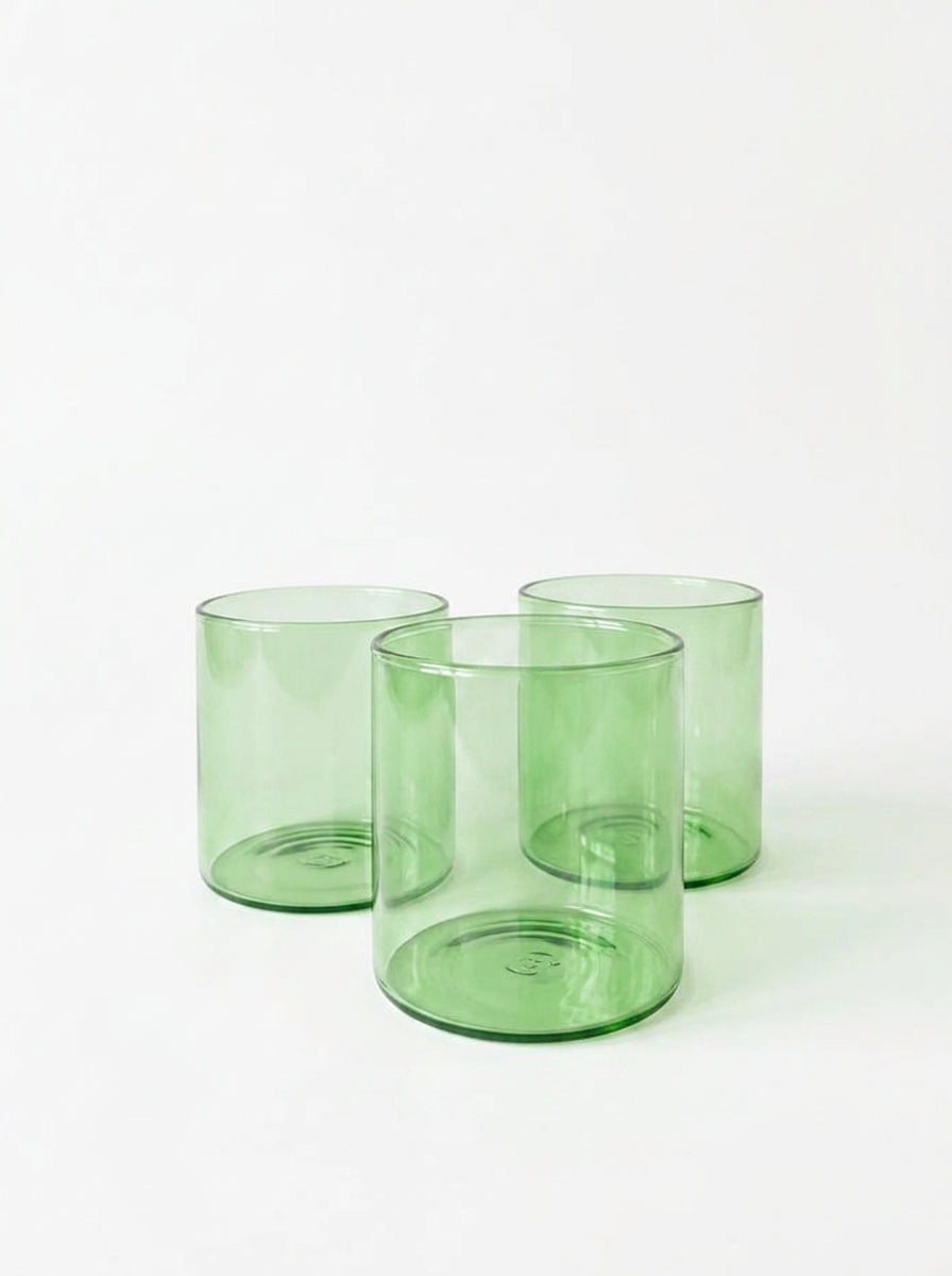 Green glass tumbler