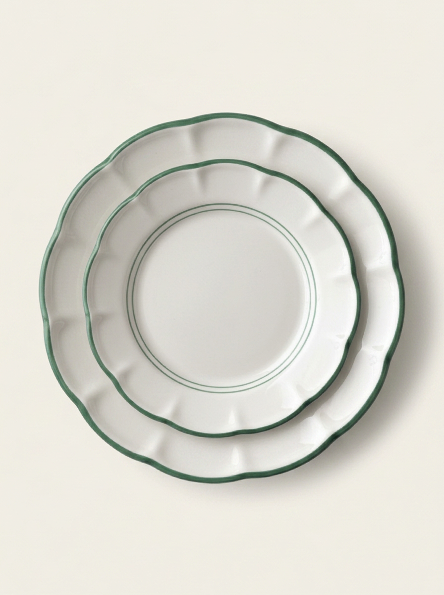 1 Line Plates - Garden Green