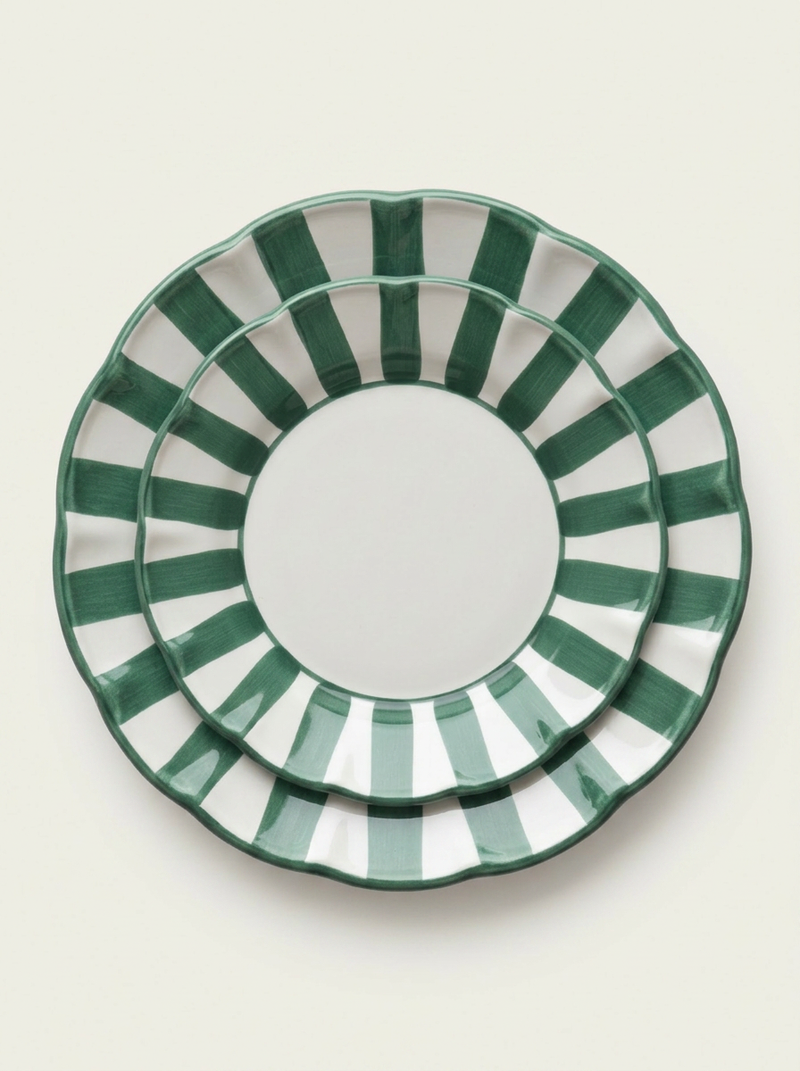Stripes Plates - Garden Green