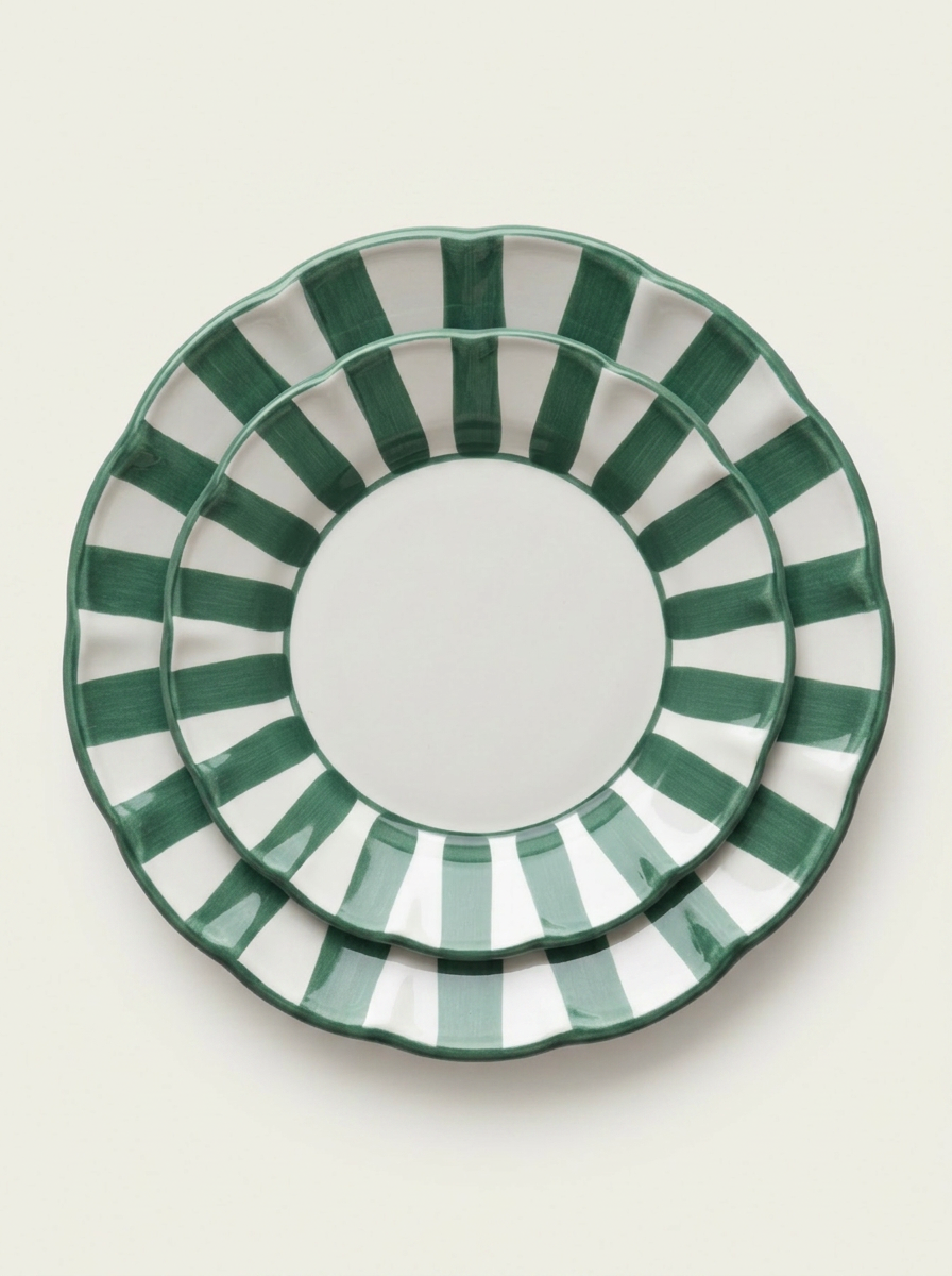 Stripes Plates - Garden Green
