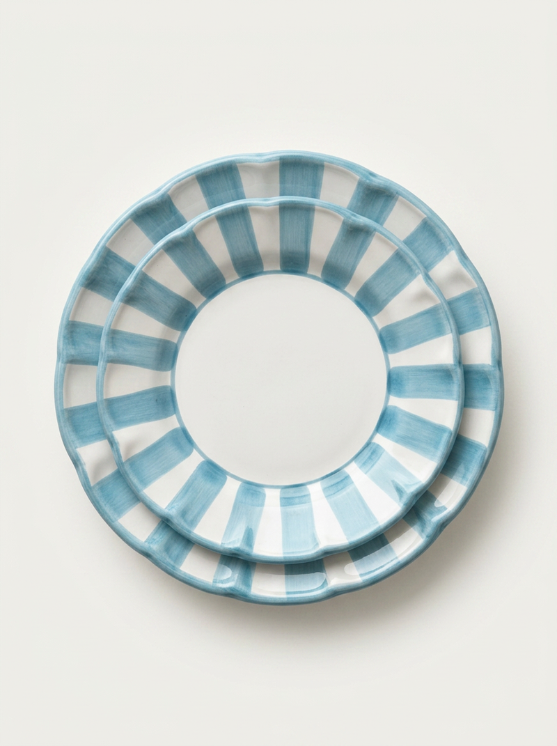 Stripes Plates - Light Blue