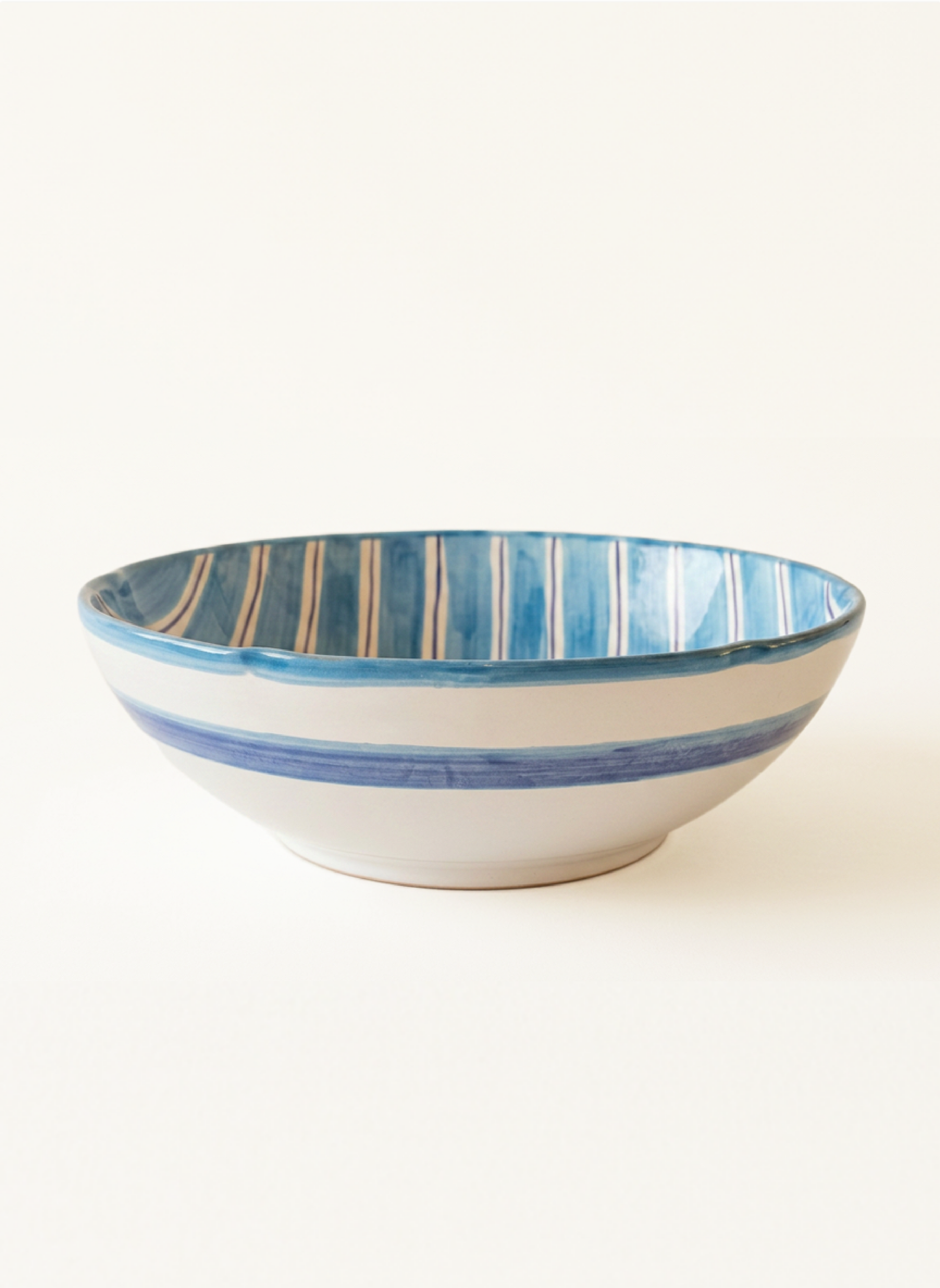 2 Color Stripes Bowls - Light Blue & Dark Blue