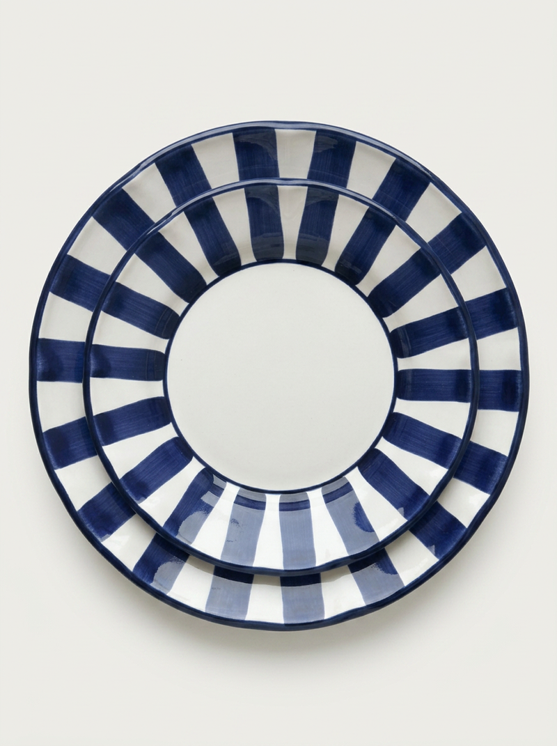 Stripes Plates - Dark Blue set
