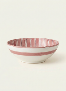 2 Color Stripes Bowls - Pink & Burgundy