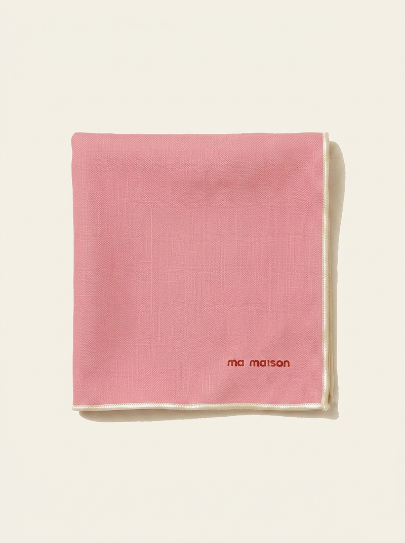 Pink Linen Placemat - Ivory Finish