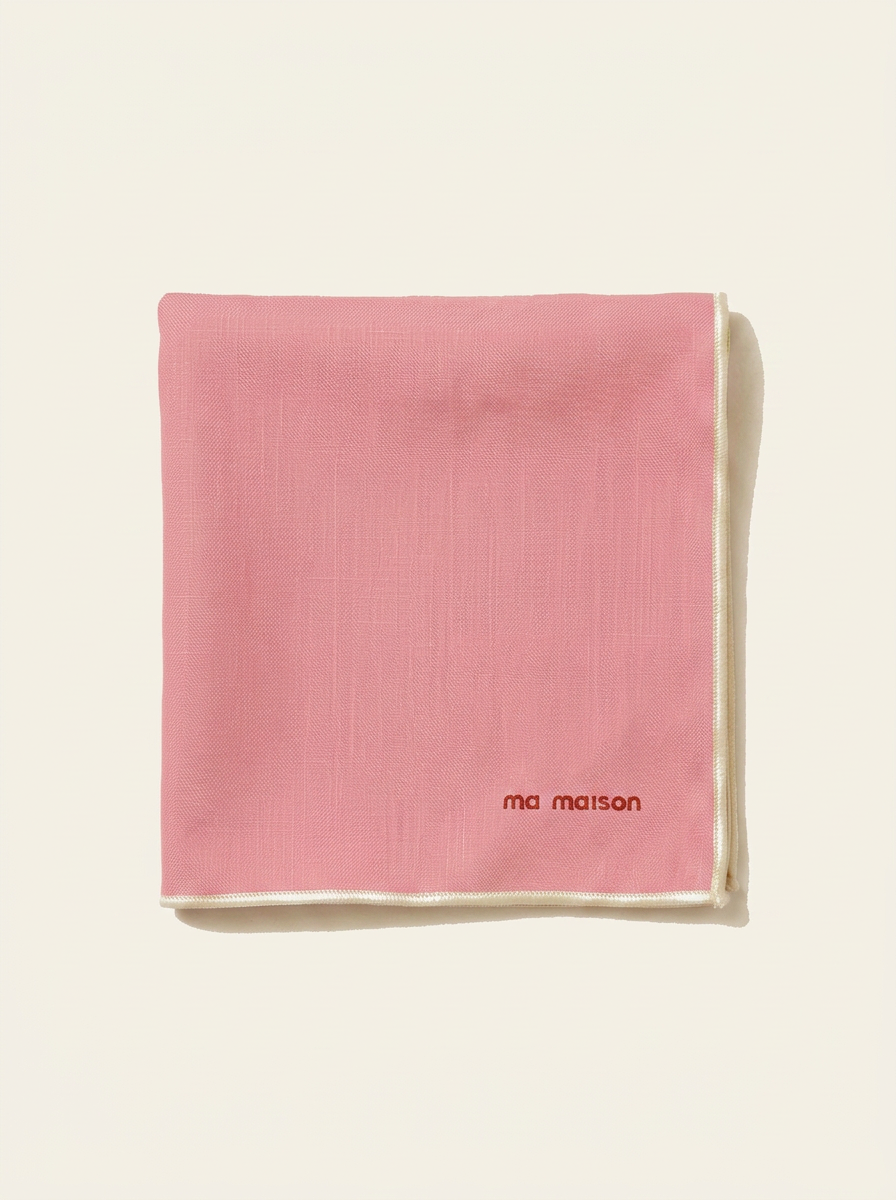 Pink Linen Placemat - Ivory Finish