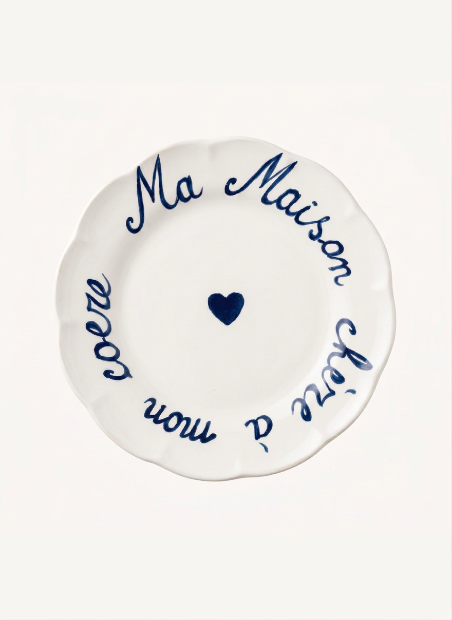 Chère à mon cœur Plate - Blue