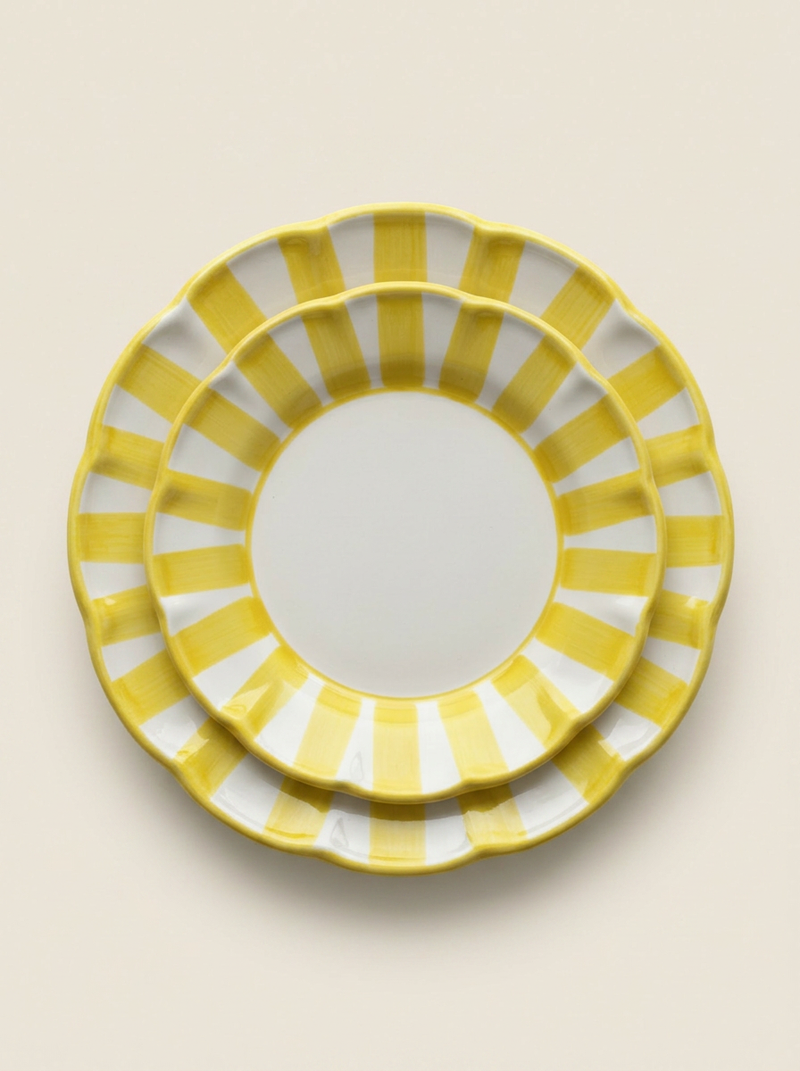 Stripes Plates - Yellow set