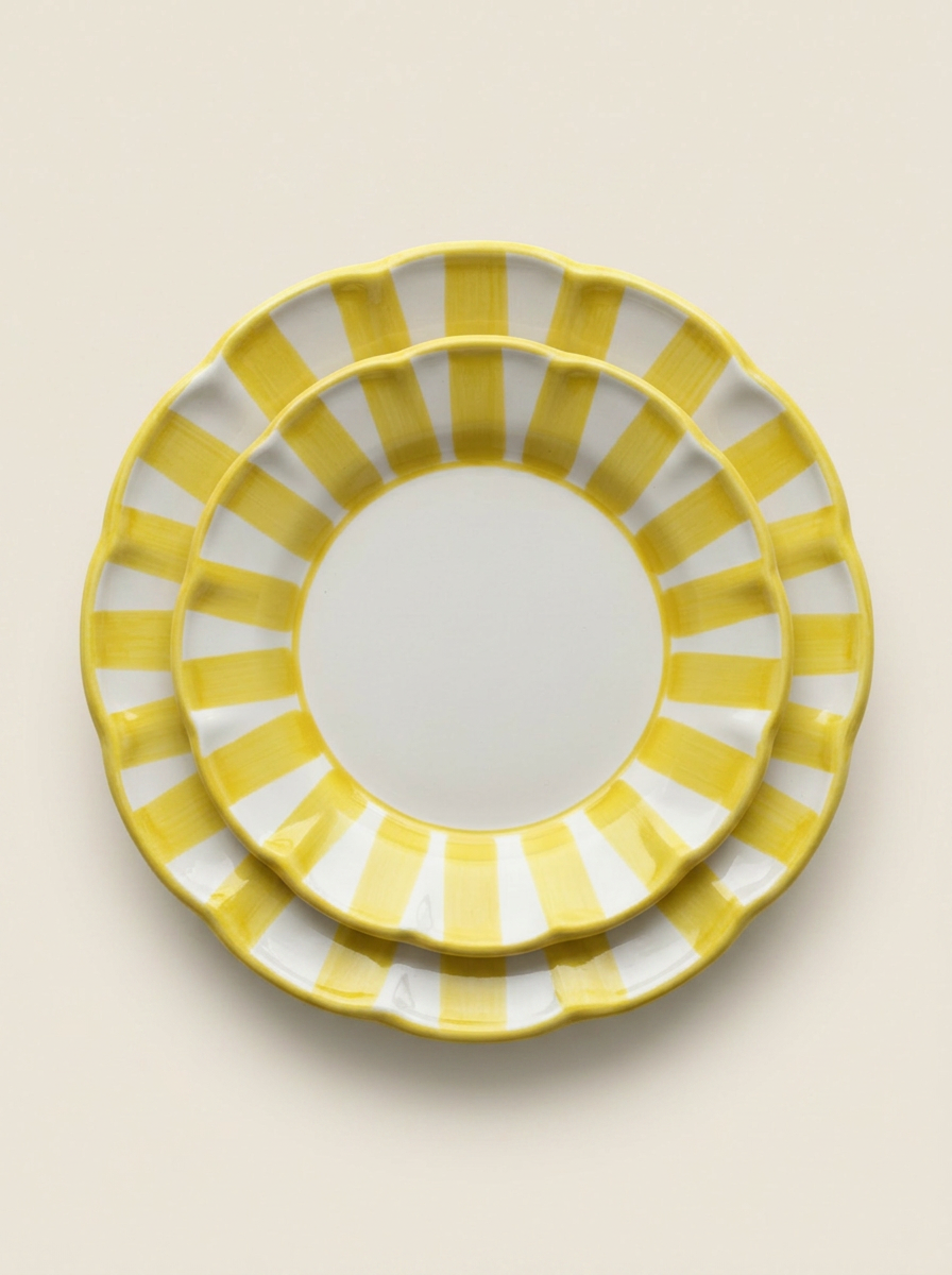 Stripes Plates - Yellow set