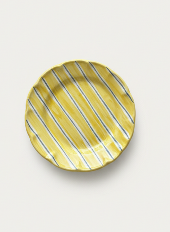 2 Color Stripes Plates - Yellow & Garden Green