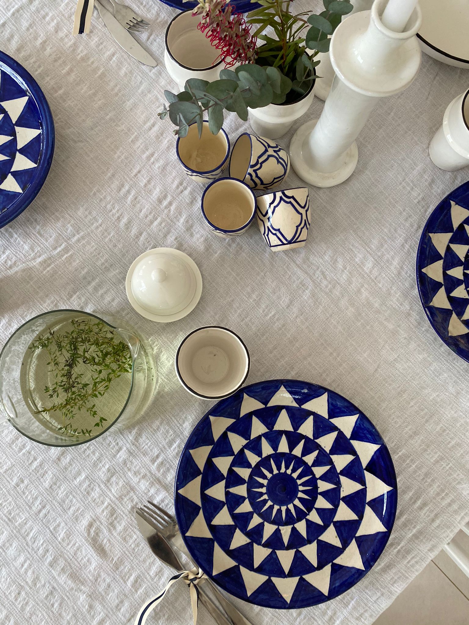 Blue printed small cup