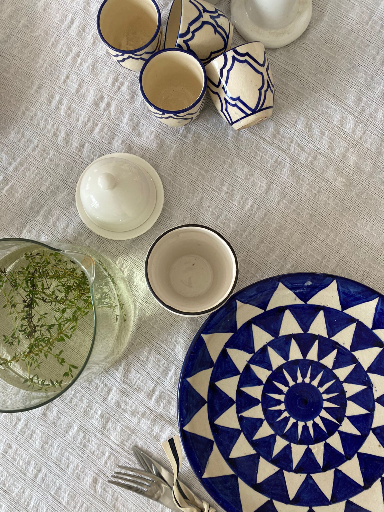 Blue printed small cup